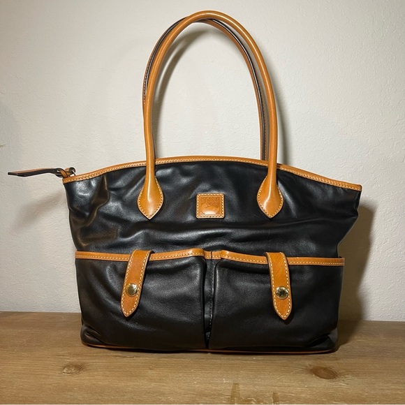 Dooney and Bourke Classic Black and Leather Handbag - Picture 1 of 8